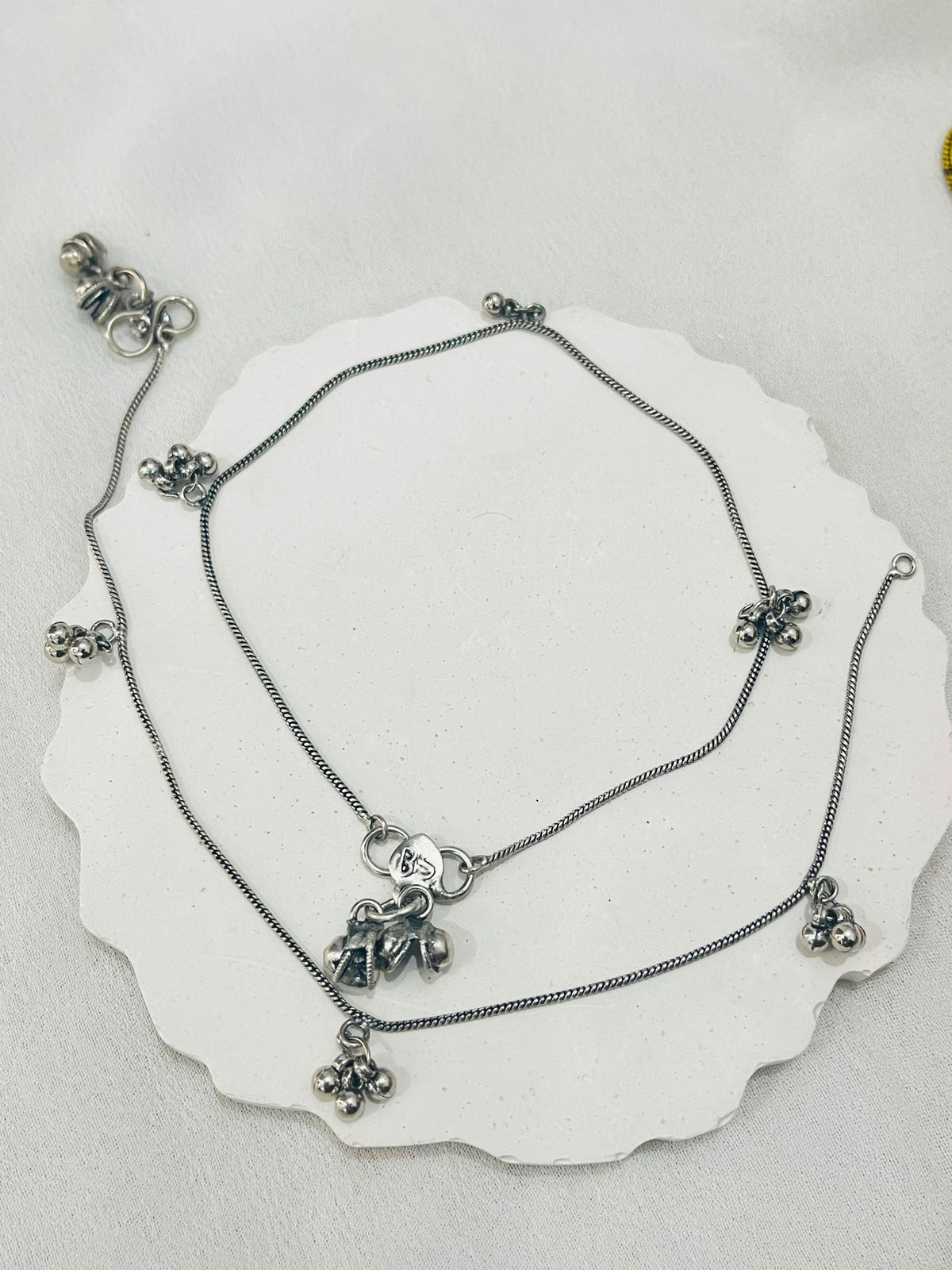 Silver oxidized payal