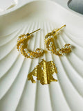 White golden hoops