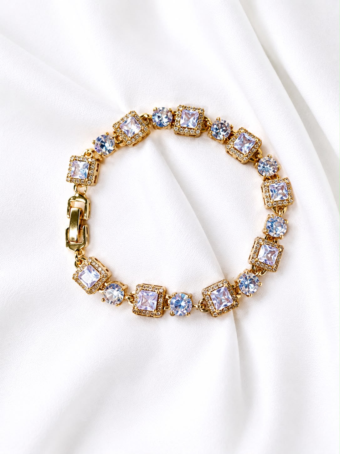 Golden with white stone bracelet