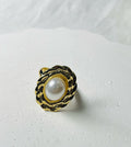 gold plated ring lustrous pearl