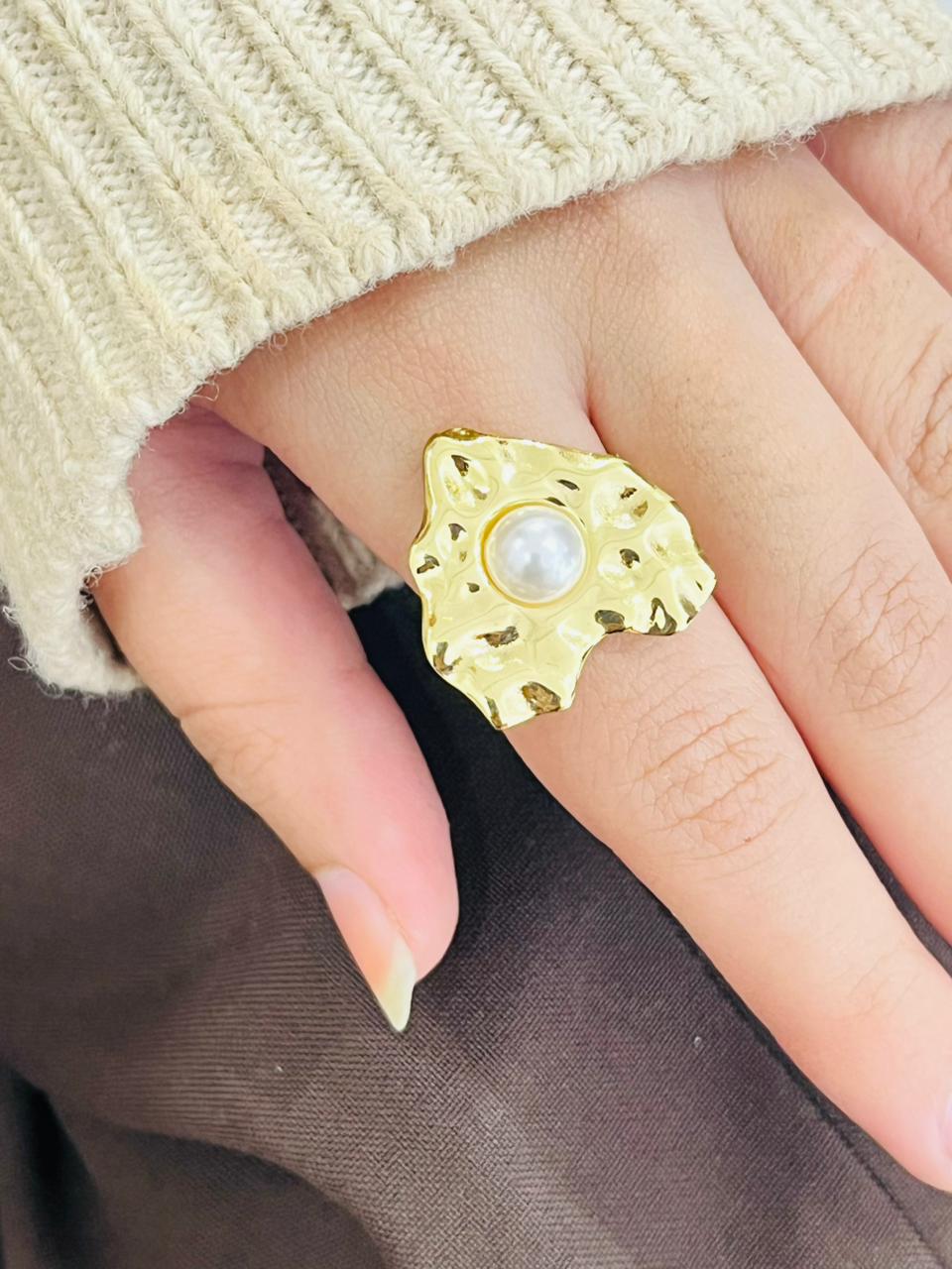 Heart White Stone Ring