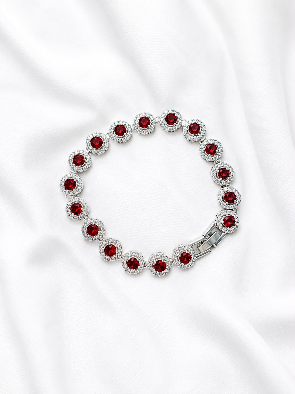 Zircone red Silver Bracelet