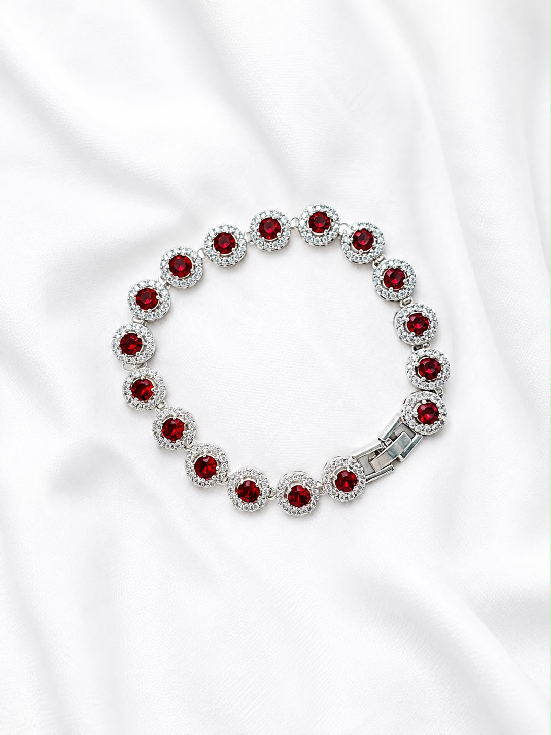 Zircone red Silver Bracelet
