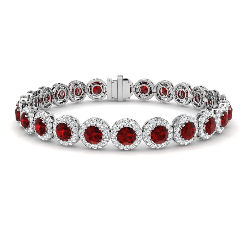 Zircone red Silver Bracelet
